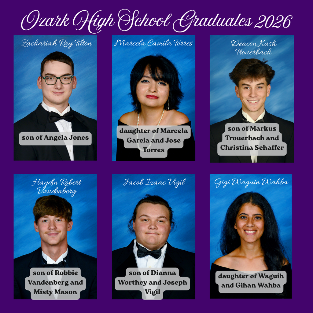 Congratulations to our 2026 Graduates! The ceremony is scheduled to be held Friday, May 15 at Hillbilly Stadium at 7pm.