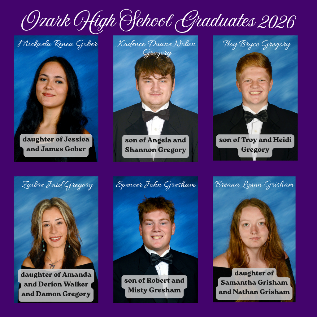 Congratulations to our 2026 Graduates! The ceremony is scheduled to be held Friday, May 15 at Hillbilly Stadium at 7pm.