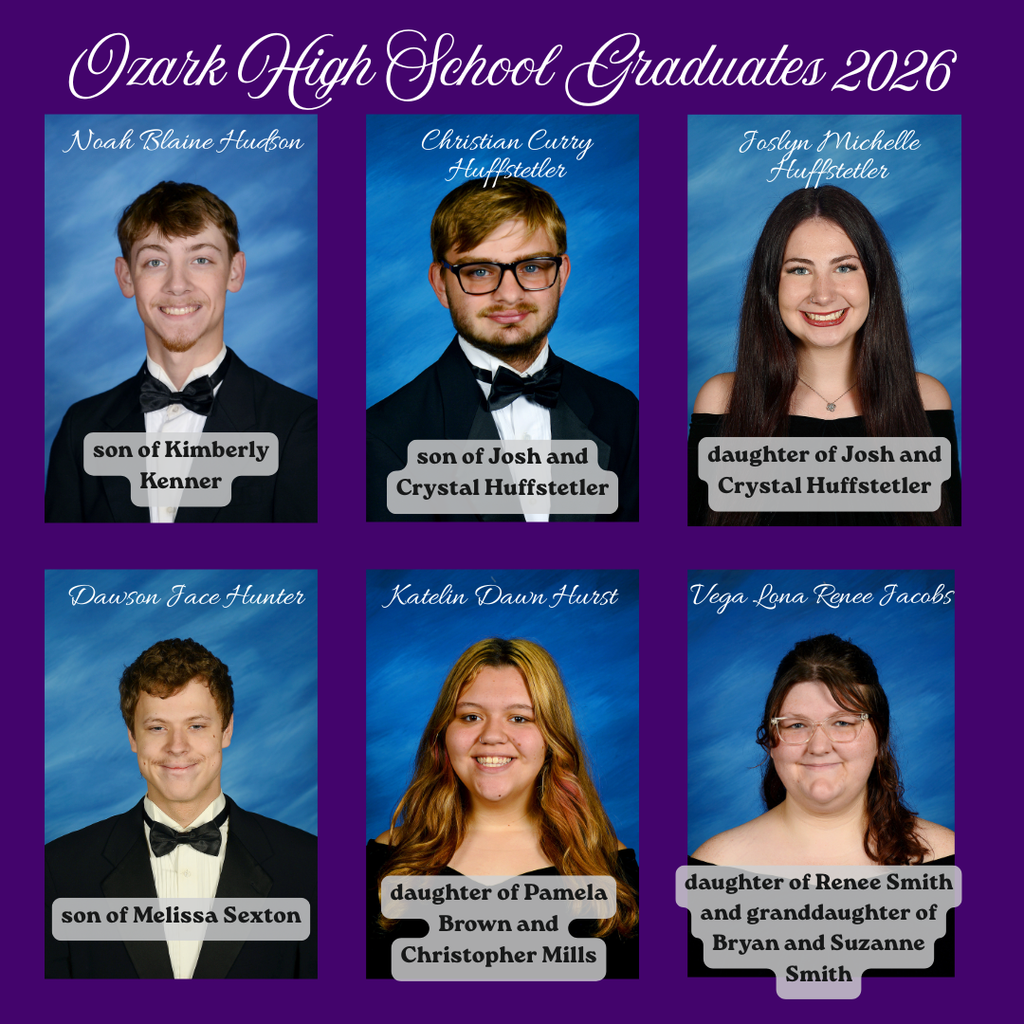 Congratulations to our 2026 Graduates! The ceremony is scheduled to be held Friday, May 15 at Hillbilly Stadium at 7pm.