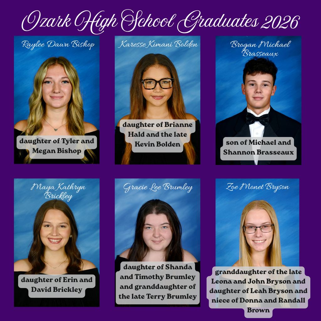 Congratulations to our 2026 Graduates! The ceremony is scheduled to be held Friday, May 15 at Hillbilly Stadium at 7pm.
