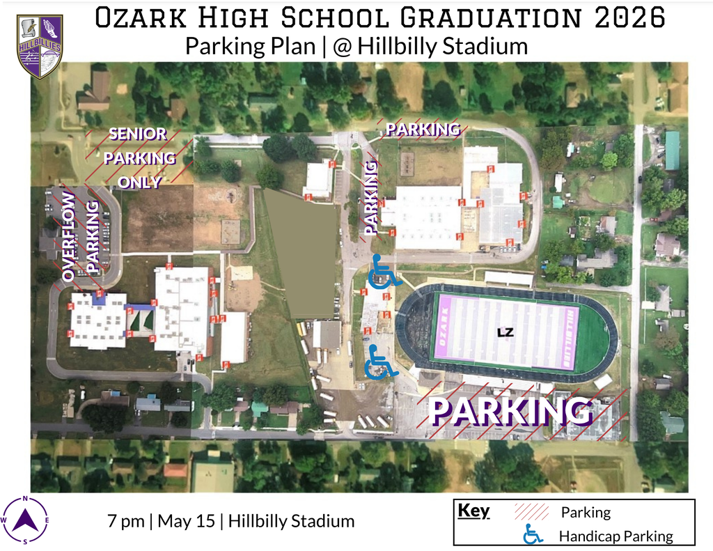 Grad announcement with parking