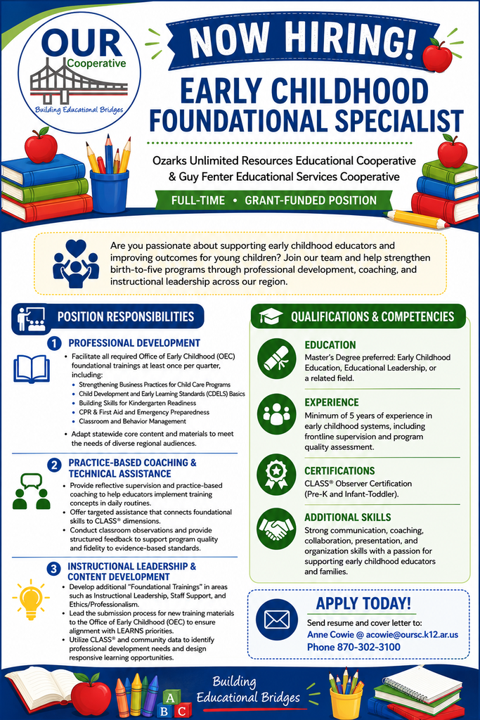 flyer advertising early childhood foundational specialist position