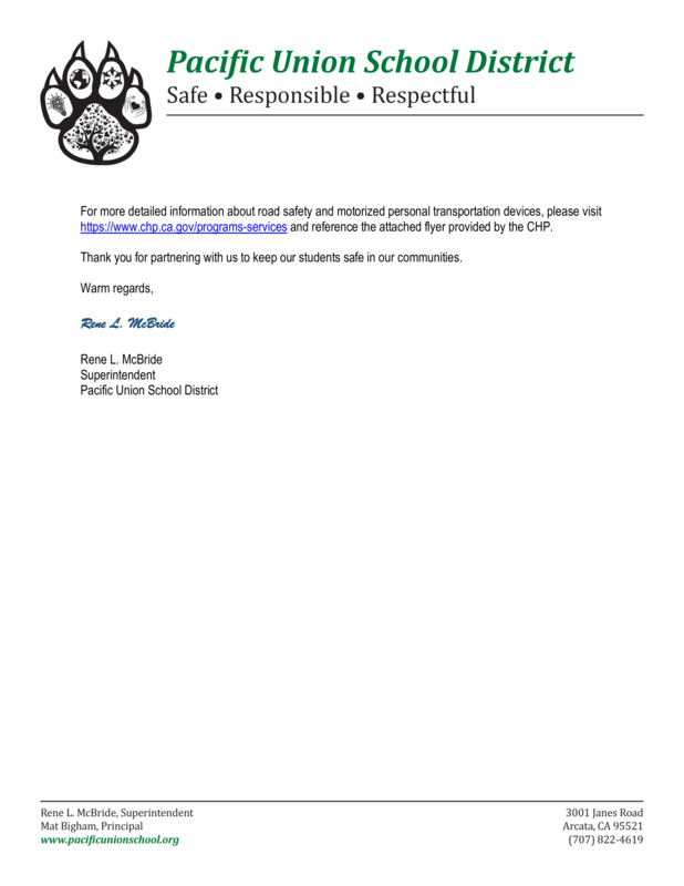 Motorized Scooter and E-Bikes Letter Page 2