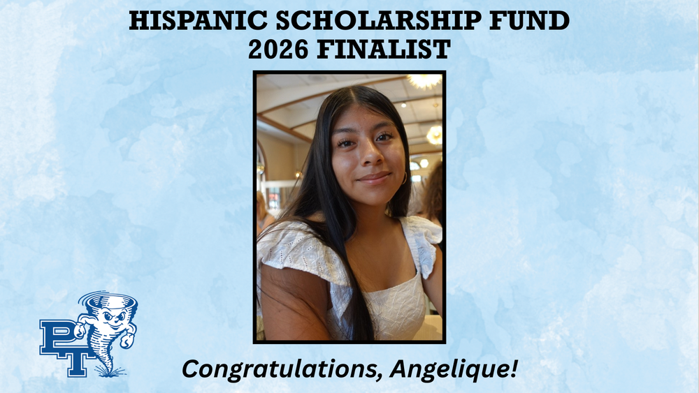 A photo of a student with the banner "Hispanic Scholarship Fund 2026 Finalist"