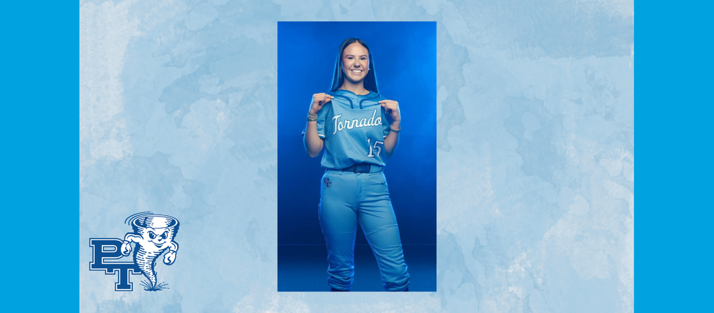 Girl in a softball uniform