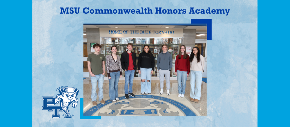 A Group students stands in the lobby of PTHS