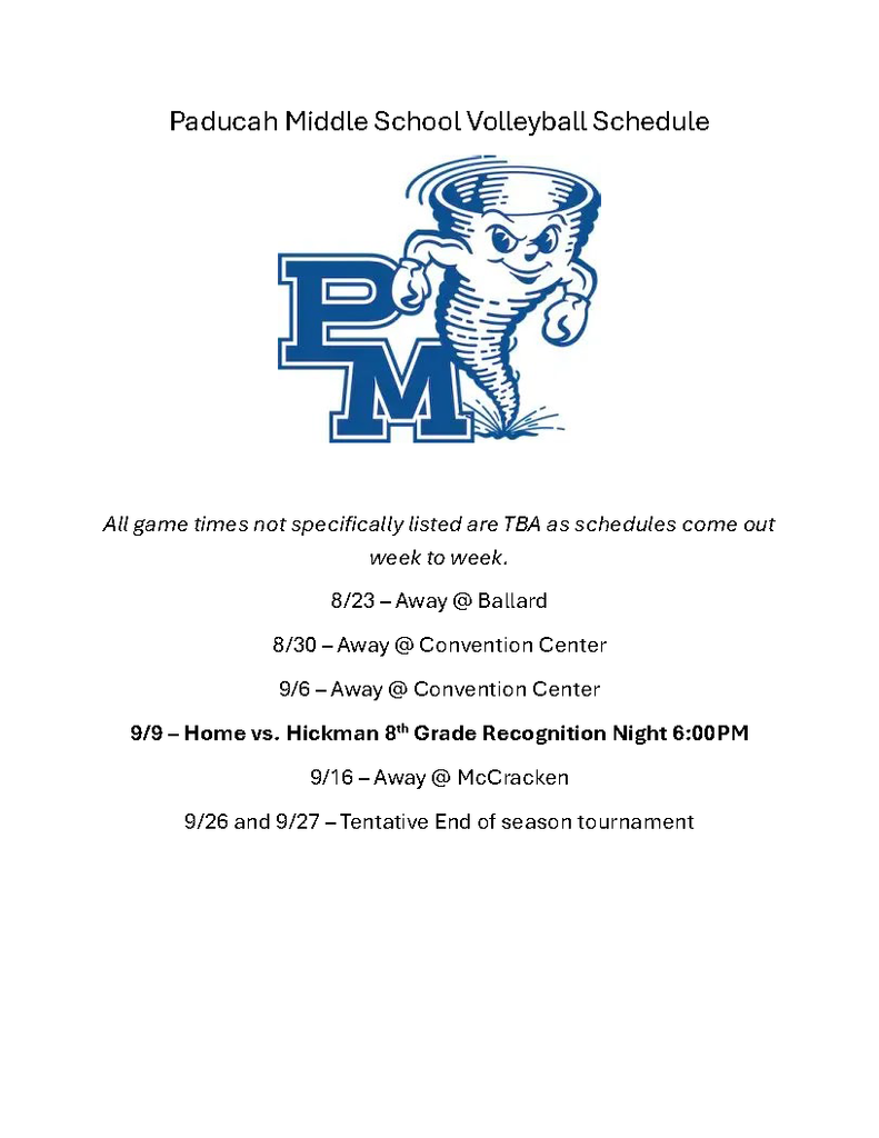 PM Volleyball Schedule