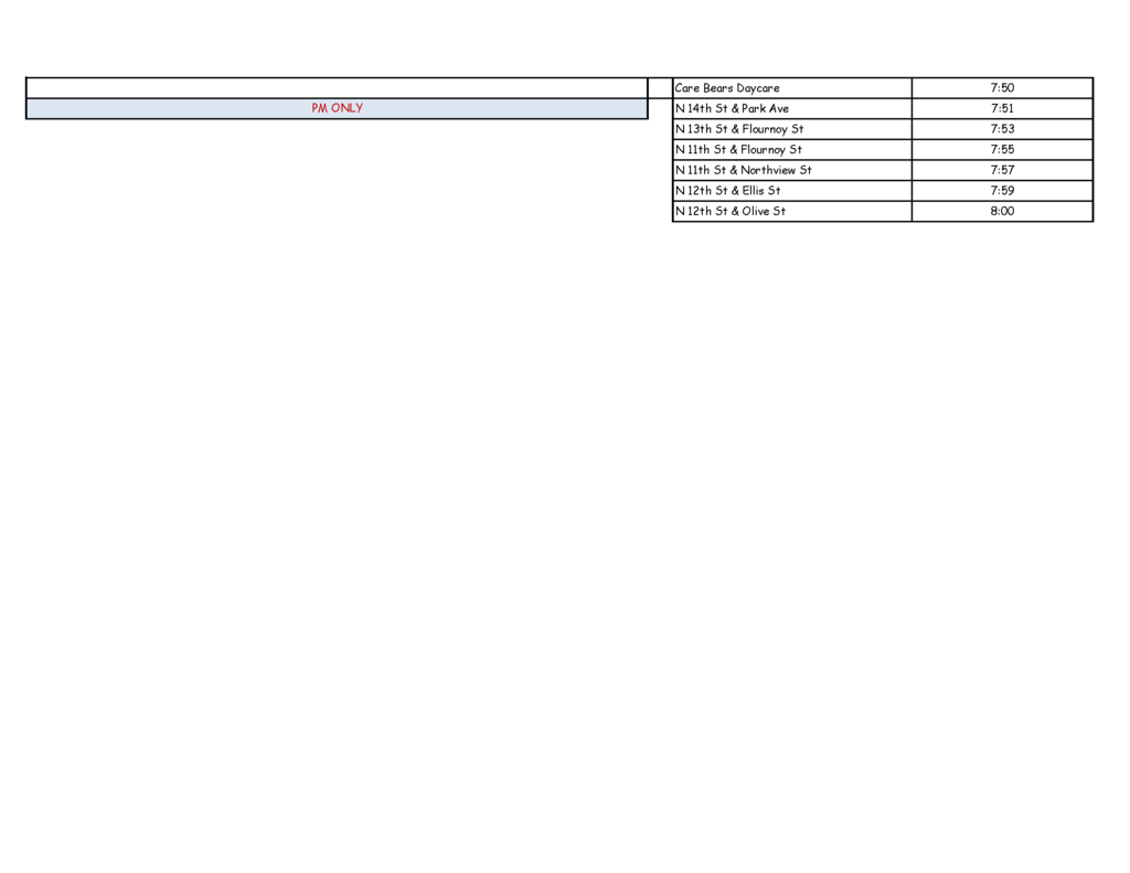 McNabb Elem Bus Routes