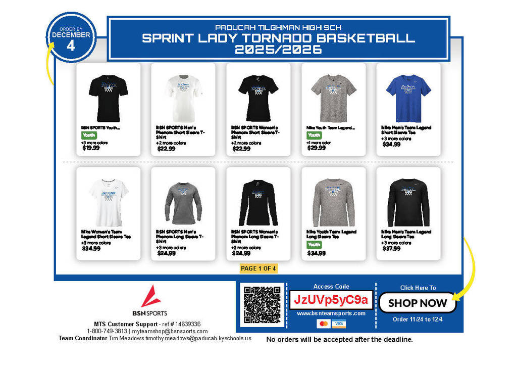 PTHS Girls Basketball BSN Store