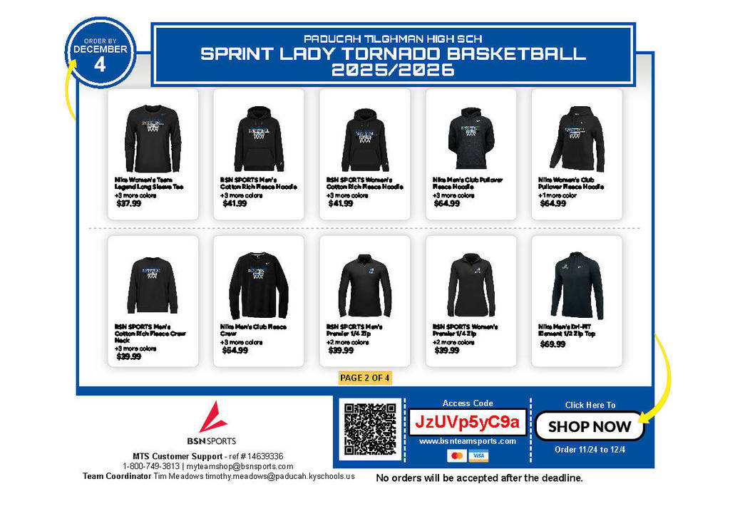 PTHS Girls Basketball BSN Store