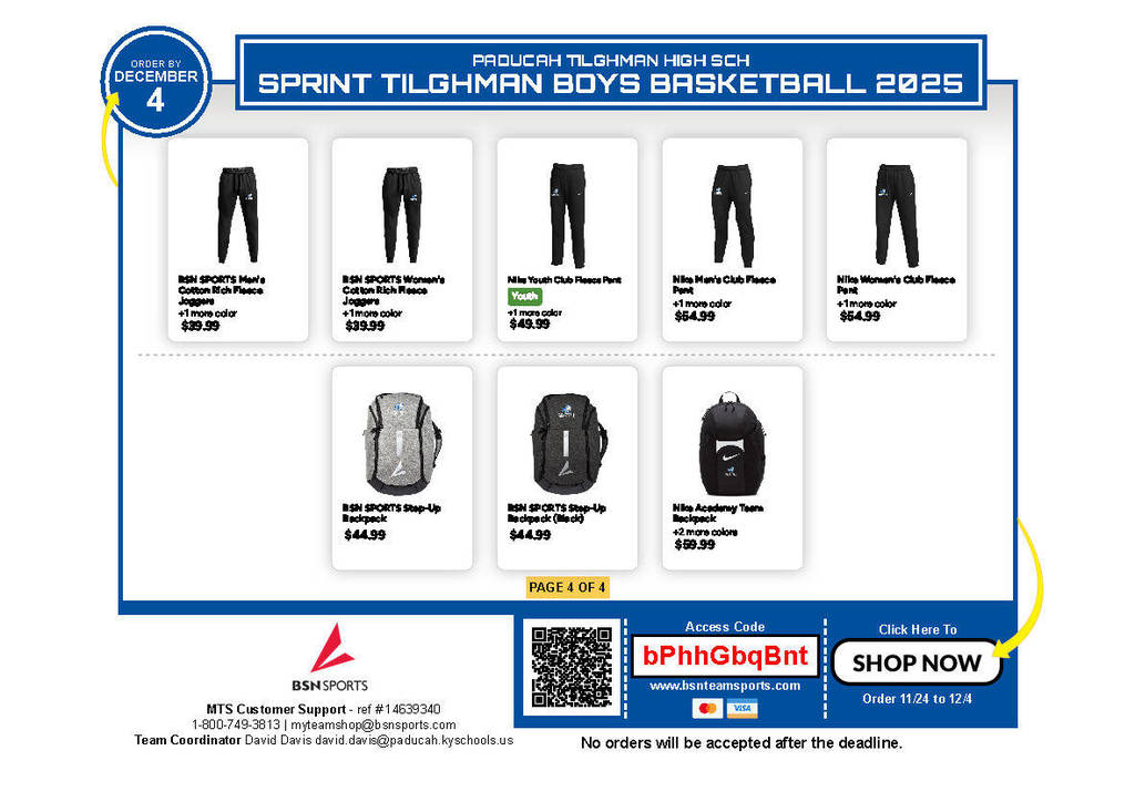 PTHS Boys Basketball Team Store