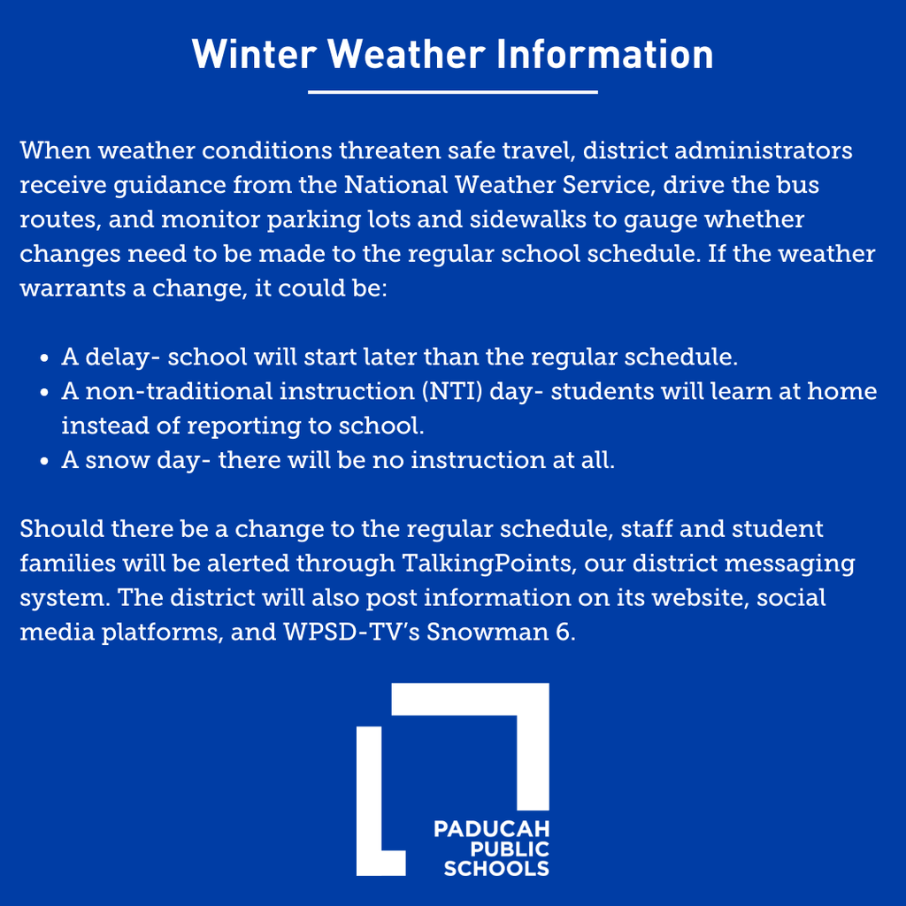 Winter Weather Reminder