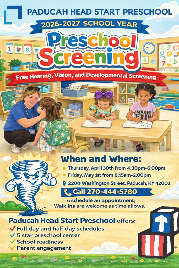 Flyer with a woman and three children at a table.