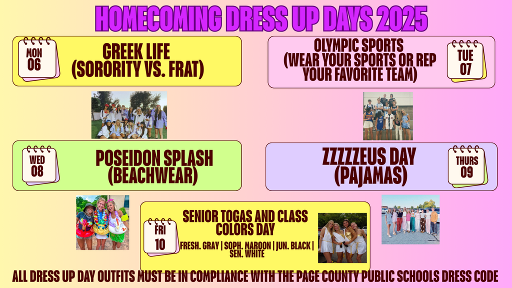 homecoming dress up days