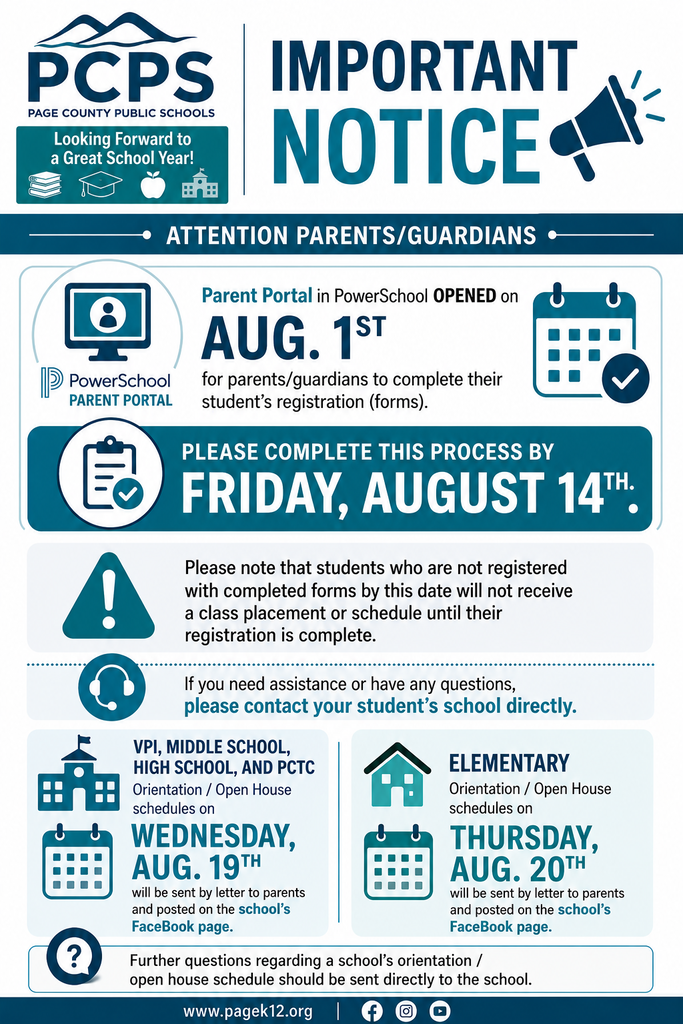 Page County Public Schools Orientation Information 26-27