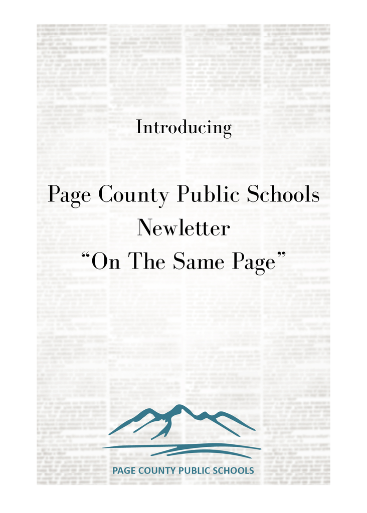 On The Same Page PCPS Newsletter