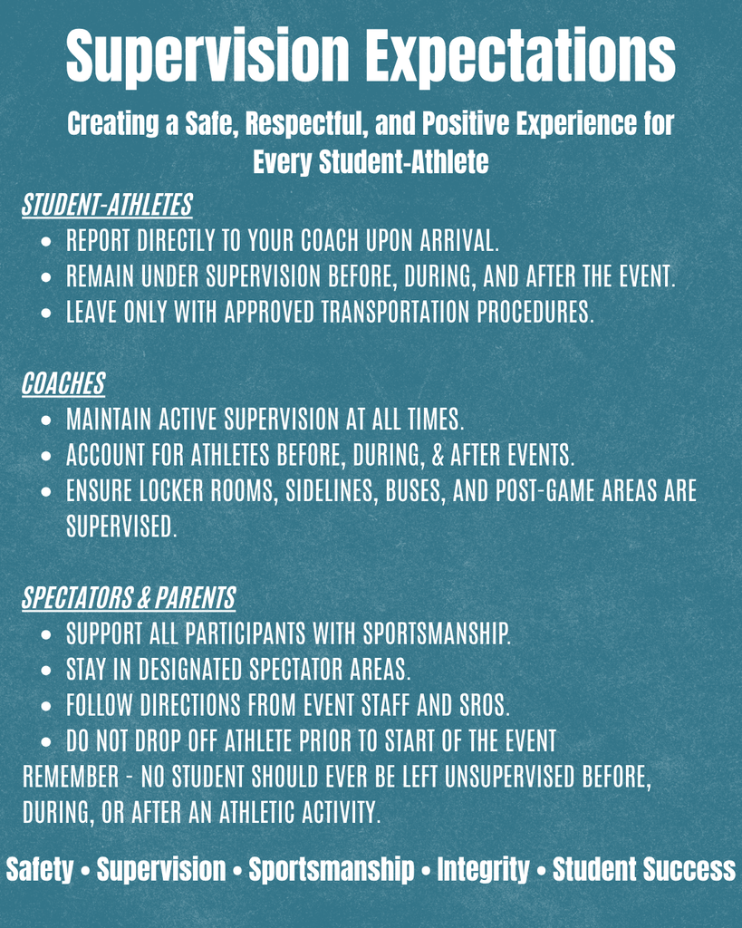 Supervision Expectations for Sporting Events