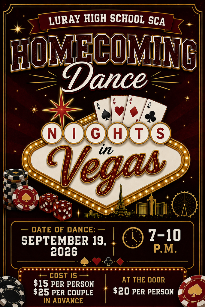 Homecoming Dance 2026 Sept 19 from 7-10 p.m. cost is 25$ per couple or 15$ single in advance or $20 per person at the door.