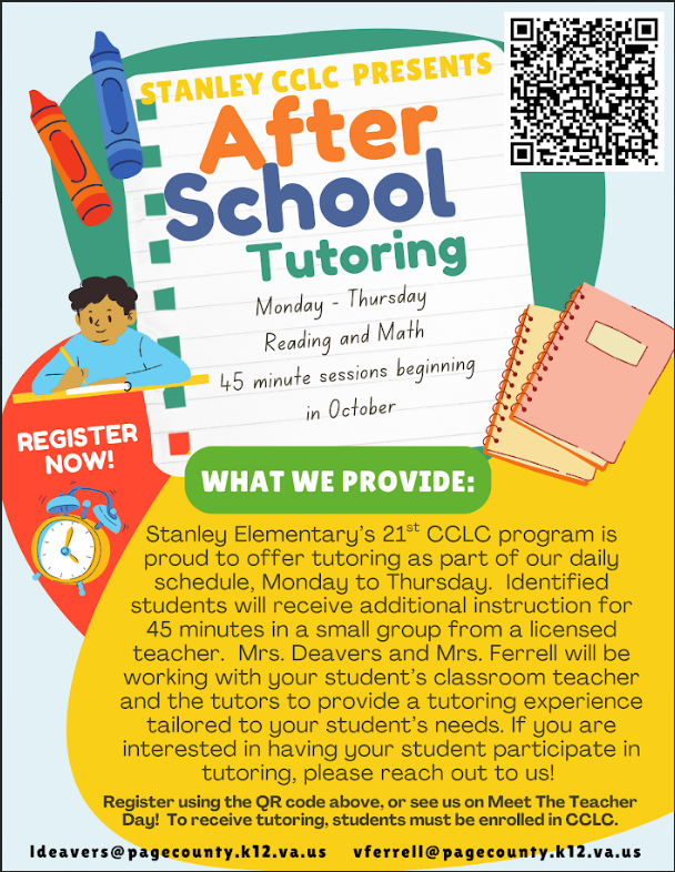 After School Tutoring flyer