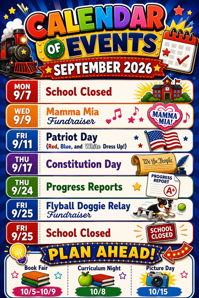 September calendar information. See post for details.