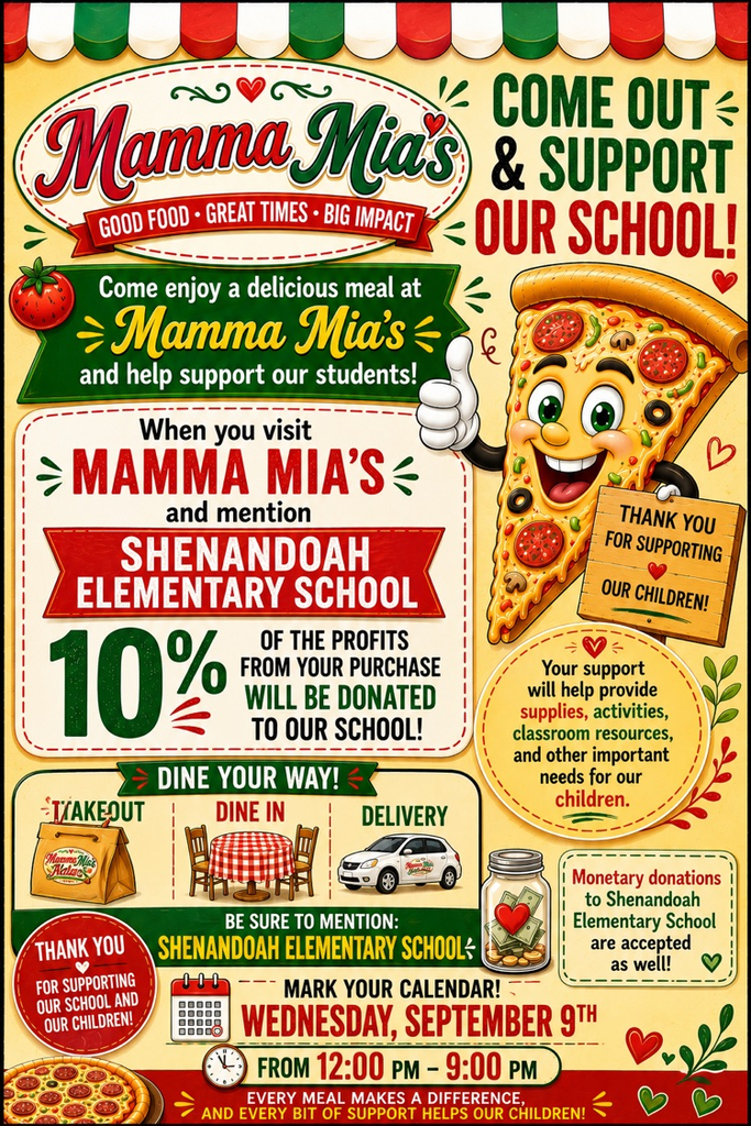 Mama Mia’s fundraiser flyer. See post for details.