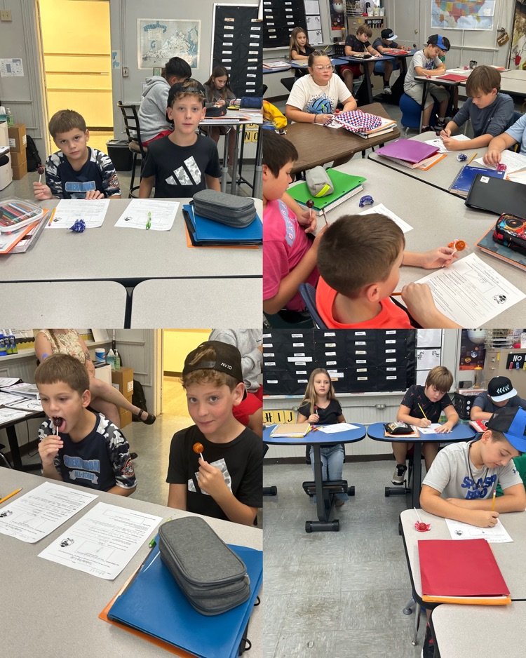     Students record and compare data collected during their hands-on Tootsie Pop experiment.