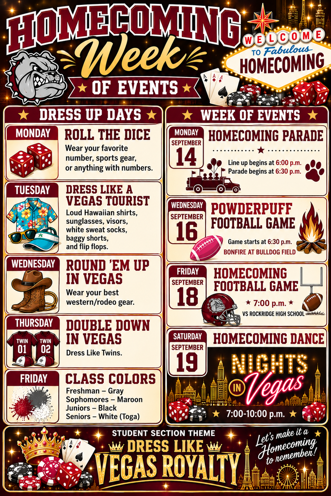 Homecoming week events and theme days