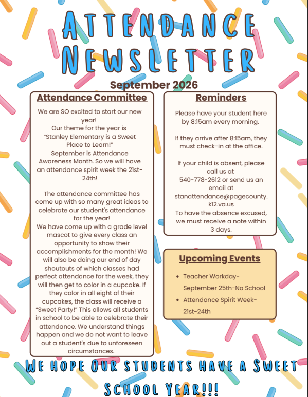 Attendance newsletter