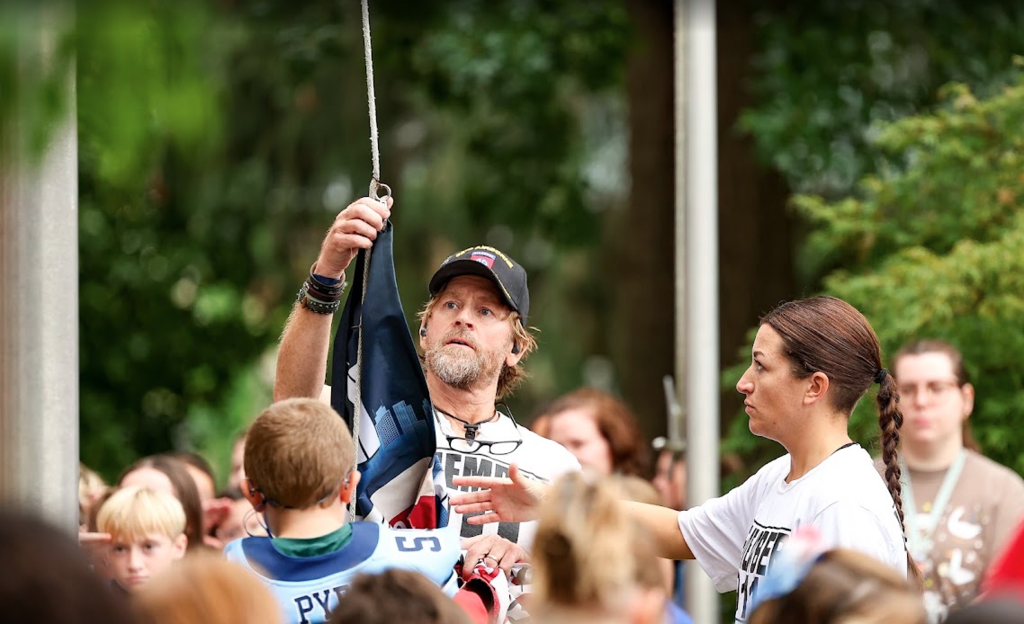 9/11 flag being raised
