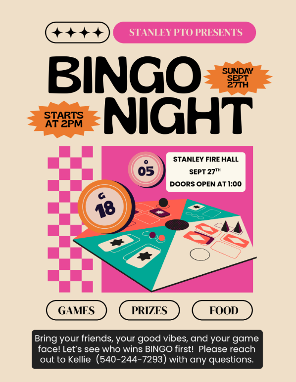 Bingo Flyer for PTO