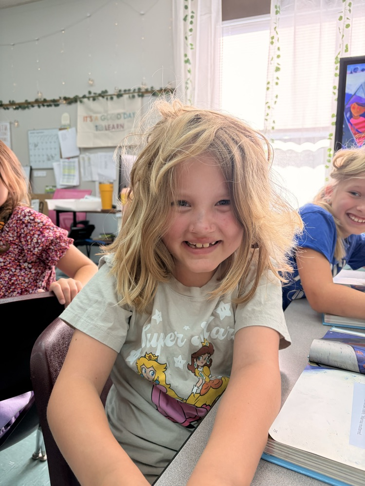 girl with crazy hair