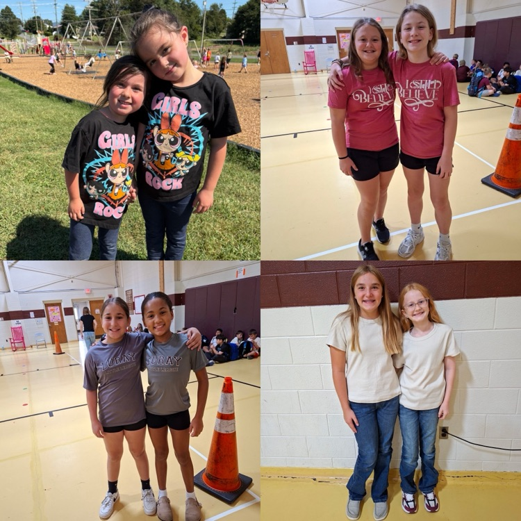 collage of kids marching