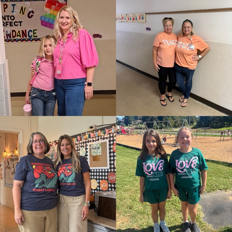 teachers and kids dressed as twins