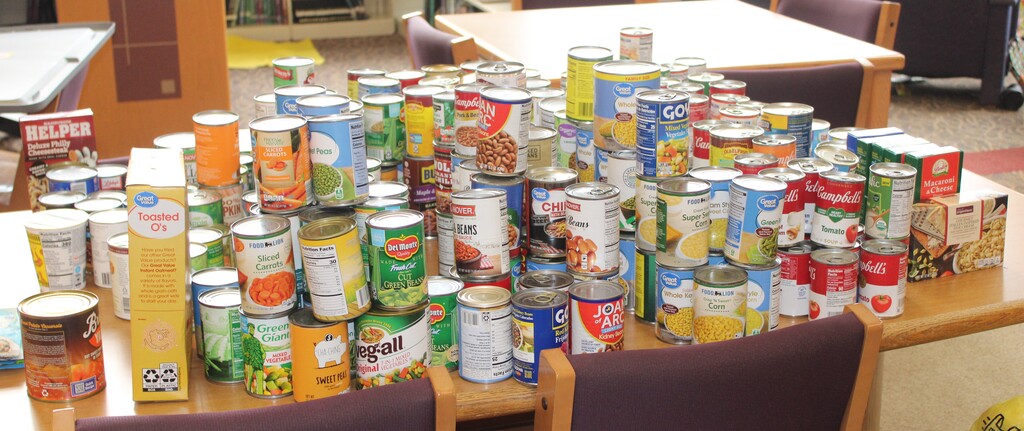 food items collected at Powderpuff football game