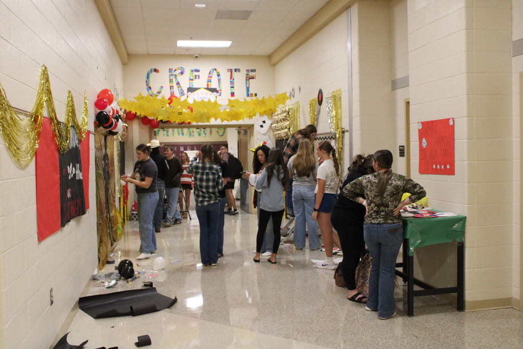 Hall decorating for Homecoming 