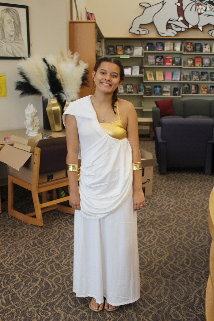Luray High School students dress in class colors and seniors in togas