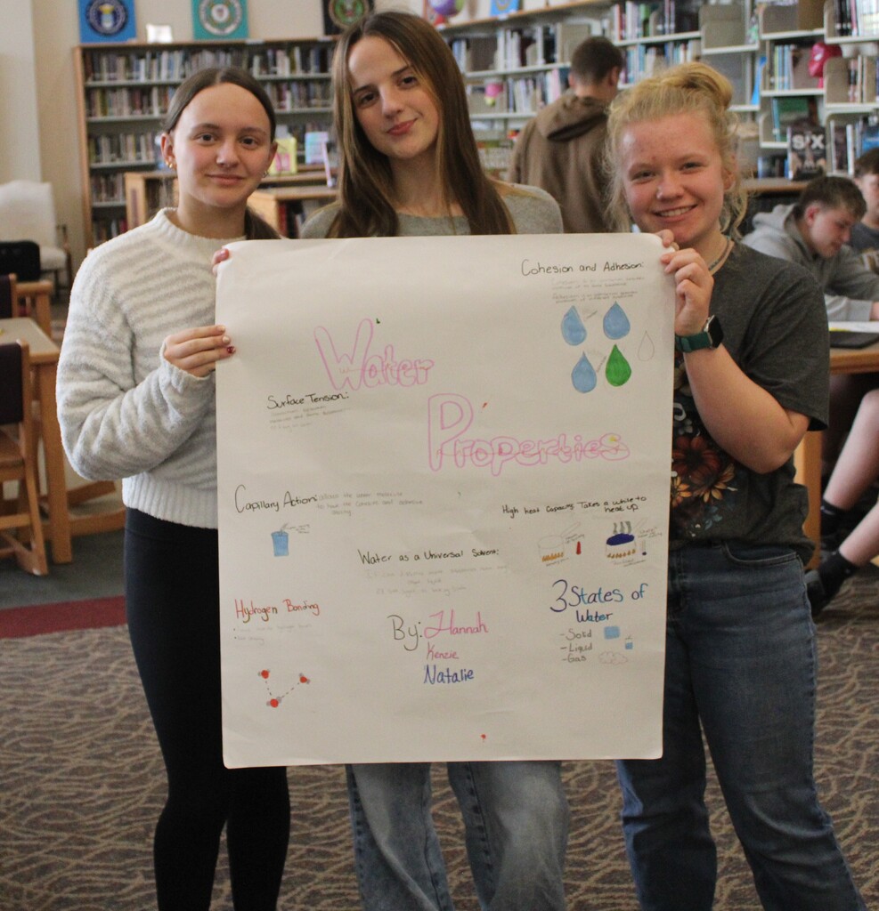 Showing understanding of the properties of water by making concept map posters in Miss Cawthorn's Biology class. 