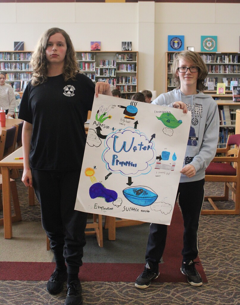 Showing understanding of the properties of water by making concept map posters in Miss Cawthorn's Biology class. 