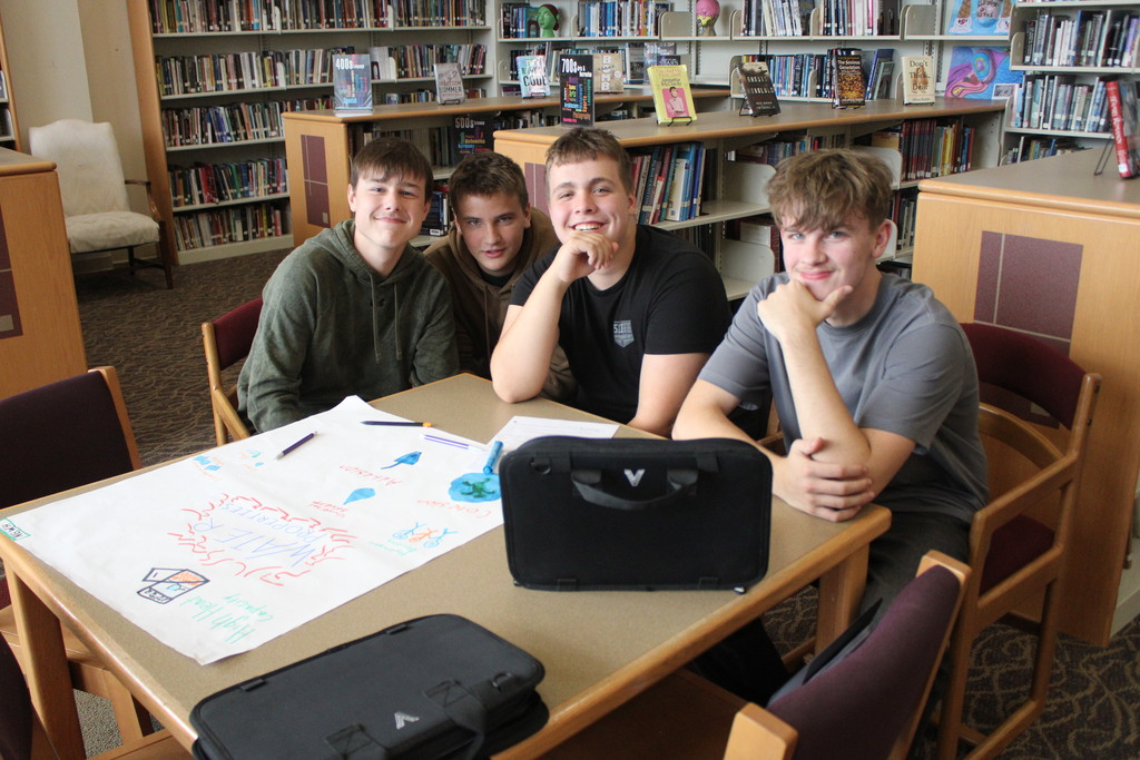 Showing understanding of the properties of water by making concept map posters in Miss Cawthorn's Biology class. 