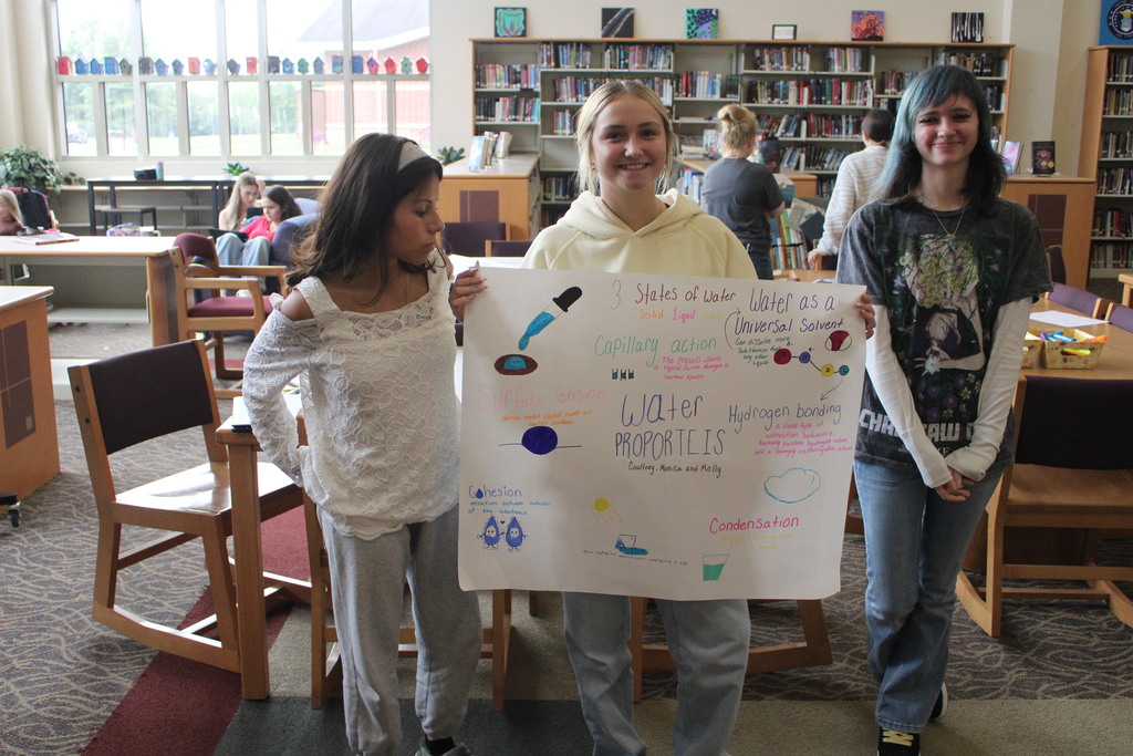 Showing understanding of the properties of water by making concept map posters in Miss Cawthorn's Biology class. 