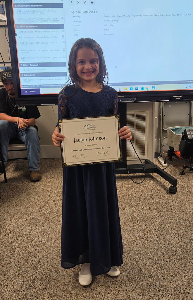 Elementary School Pics Student of the Month