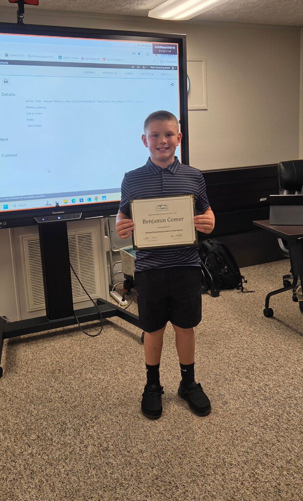 Elementary School Pics Student of the Month