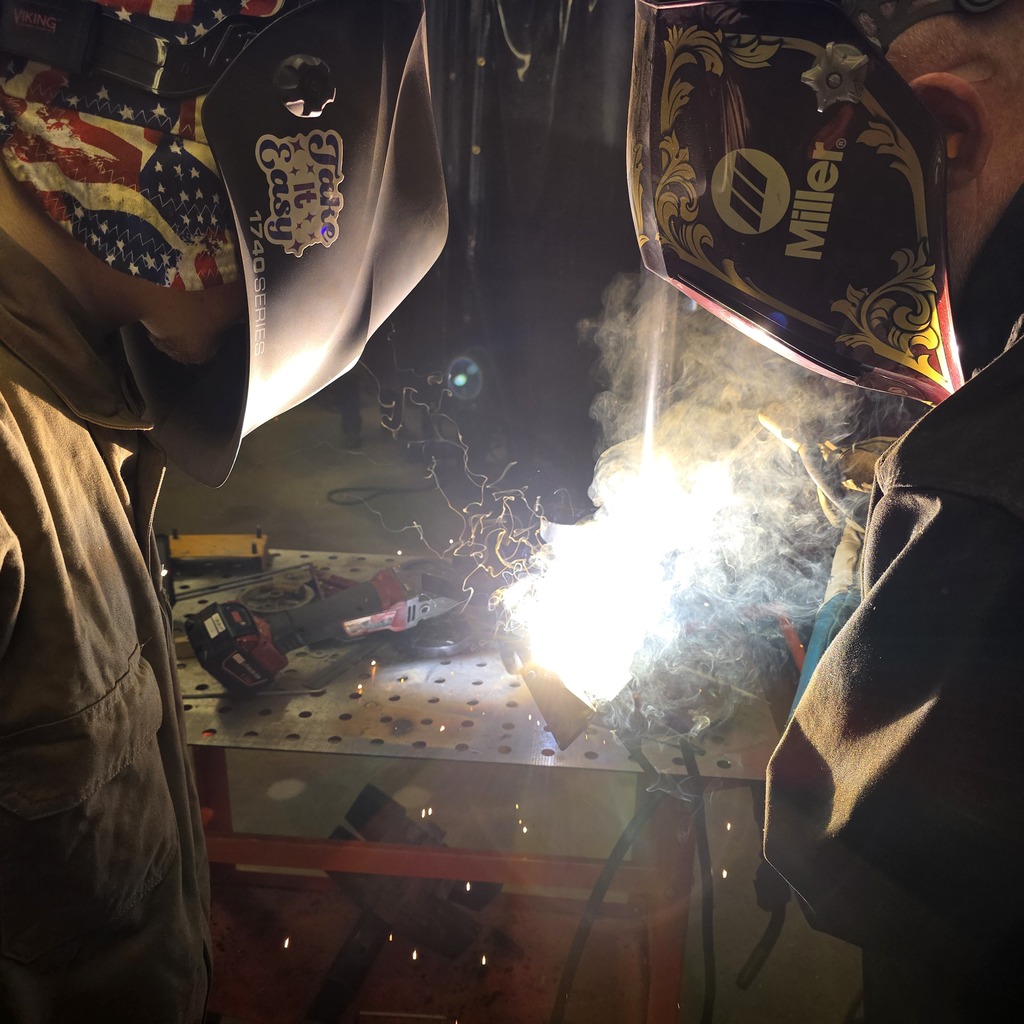 Dr. Huber visits PCTC welding I class.