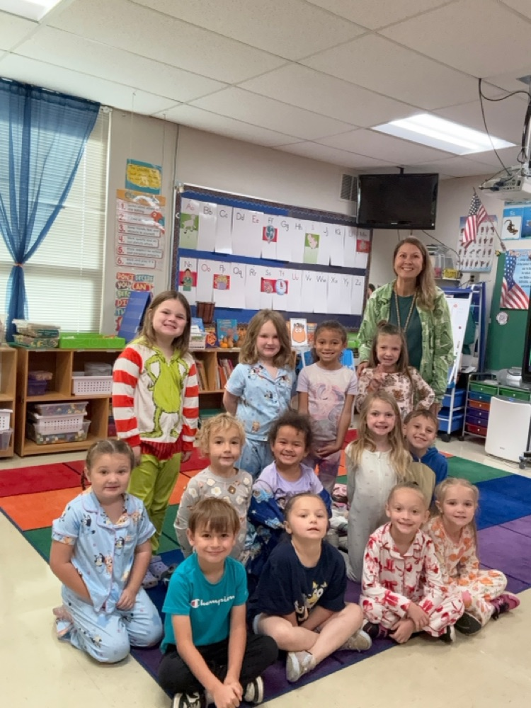 kindergarten class in pjs 