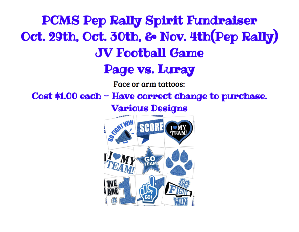 Pep Rally Tattoo Fundraiser flyer