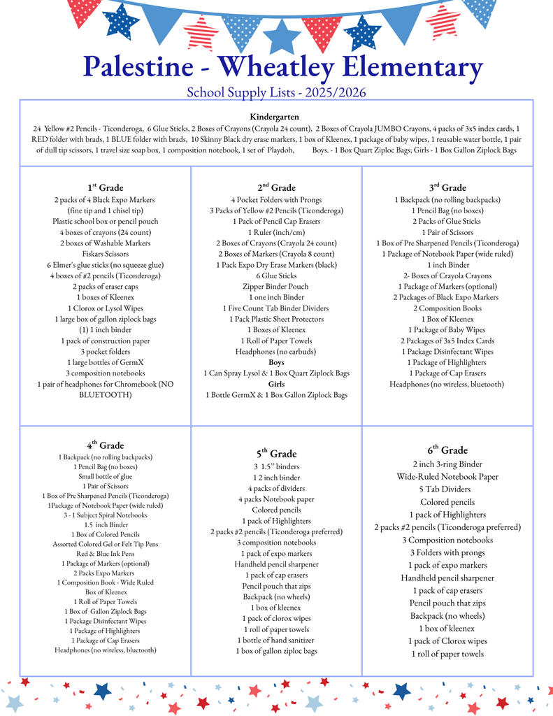 School Supply List