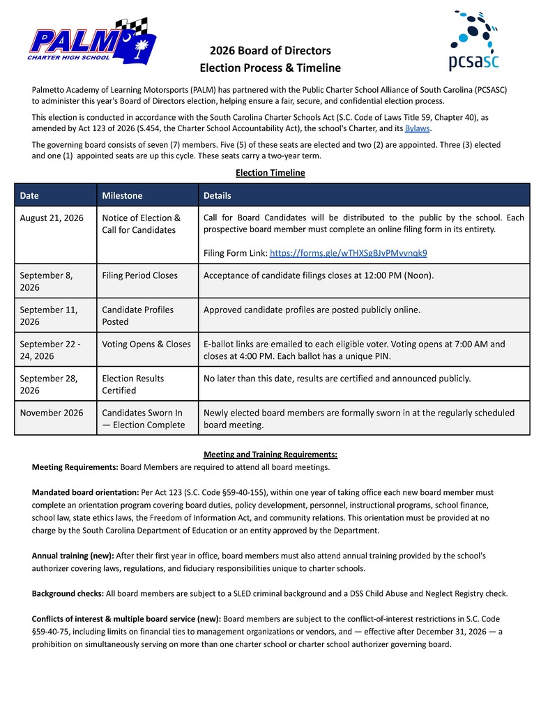 Election Process & Timeline