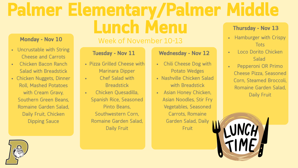 es ms lunch menu for nov 10 through 13