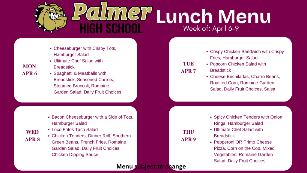 high school menu 4-6