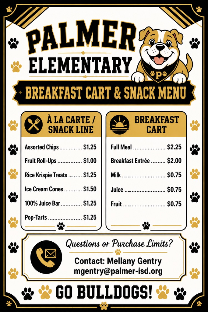 Snack/Bfast Cart Menu